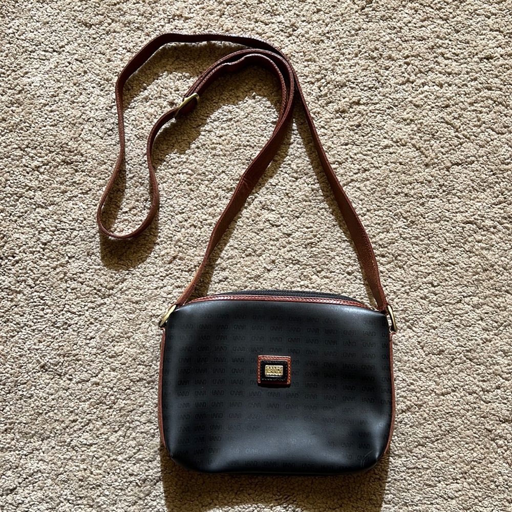Land nylon leather strap crossbody purse